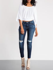 Indiebeautie – Oberteil mit Schmetterlings-Print und Bindeband hinten