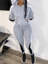 Indiebeautie – Set aus Hoodie und Hose mit Reißverschluss vorne in Farbblock-Optik