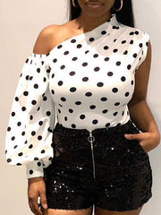 Indiebeautie Dot Puff-Sleeve Top