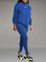 Indiebeautie – Einfarbiges Sweatshirt- und Leggings-Set