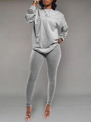 Indiebeautie – Einfarbiges Sweatshirt- und Leggings-Set