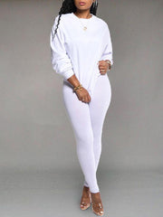 Indiebeautie – Einfarbiges Sweatshirt- und Leggings-Set