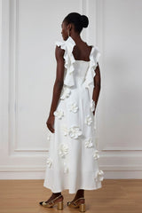 Giovanna – Ärmelloses Maxikleid mit Rüschen und Blumenmuster