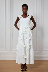 Giovanna – Ärmelloses Maxikleid mit Rüschen und Blumenmuster