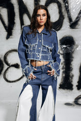 Greeley Jeansjacke mit Fransentaschen