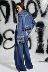 Greeley Jeansjacke mit Fransentaschen