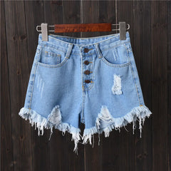 Emilia Denim-Baumwollshorts