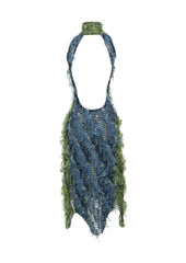 Blattgrünes Neckholder-Midikleid