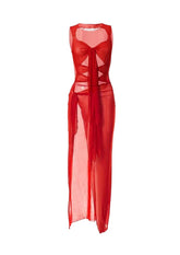 Maxikleid aus transparentem Netzstoff