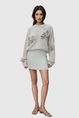 Jasmin Flower – Langärmliges Strickoberteil in Aprikose