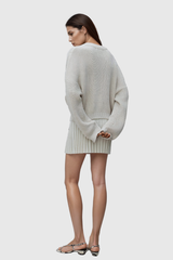 Jasmin Flower – Langärmliges Strickoberteil in Aprikose