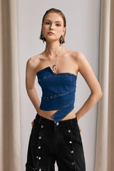 InnovareDenim – Schulterfreies Jeansoberteil