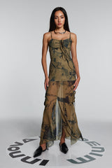 Jennifer Maxikleid aus Netz-Jeansstoff