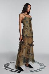 Jennifer Maxikleid aus Netz-Jeansstoff