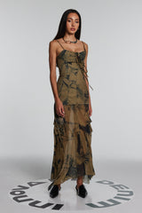 Jennifer Maxikleid aus Netz-Jeansstoff