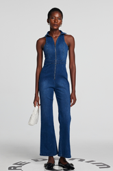 Jessie Jeans-Jumpsuit mit gefaltetem Kragen