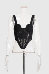 Julius Corset – Hohlstrickoberteil in Schwarz