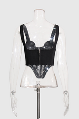 Julius Corset – Hohlstrickoberteil in Schwarz