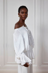 Kai – Geblümtes Rüschentop mit Schnürung