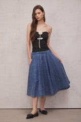 Kamryn Flower Bodycon Strapless Top