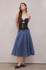 Kamryn Flower Bodycon Strapless Top