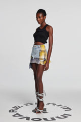 Kenna – Grid Deconstruct – Patchwork-Minirock in Blau