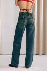 Keyla Low Rise Jeans mit Schnürung