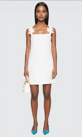 Trägerloses Minikleid „Kira Flower“ in Weiß