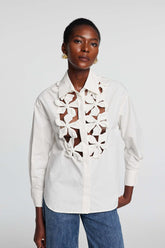 Kira Langarm-Top mit Hohlblumen