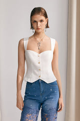 Kornelia Cross Bodycon Ärmelloses Top