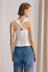 Kornelia Cross Bodycon Ärmelloses Top