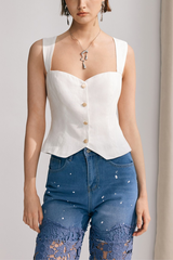 Kornelia Cross Bodycon Ärmelloses Top