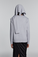 Kya Stricktop mit tiefem Ausschnitt und Kapuze