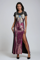 Kylee Maxikleid mit Perlen und Schleife