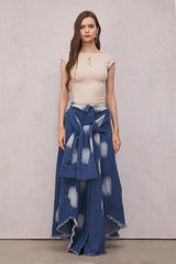 Lara – Maxirock mit Batikmuster und Schnürung