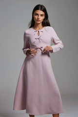 Lavanya Maxikleid mit Schleife und Rüschen