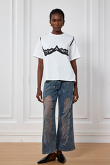 Durchsichtige Jeans „Leanna“ aus Netzstoff