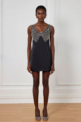 Ledini Kristall-Minikleid mit V-Ausschnitt