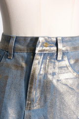 Louisa Metallic-Jeansrock