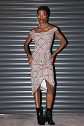 Ärmelloses Midikleid „Lucas Grid“