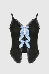 Lylah Spitzen-Top mit Schleife