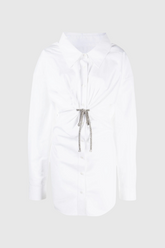 Macie – Weißes Minikleid mit Revers und Schleife