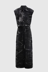 Malaya – Asymmetrisches Denim-Set mit Batikmuster