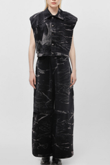 Malaya – Asymmetrisches Denim-Set mit Batikmuster