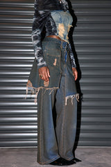 Mishka – Asymmetrische Jeans mit Fransen