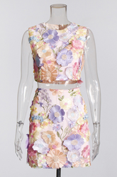 Nayeli – Ärmellose Sets mit Blumenstickerei