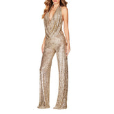 Deep V Neck Hollow Out Jumpsuits RH30063