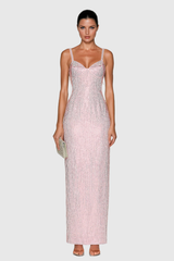 Pippa Strass-Spaghetti-Maxikleid