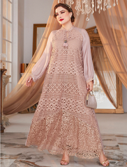 pink Muslim dress plus size dress in Europe and America