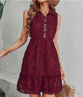 Fashion Jacquard Solid Color Dress